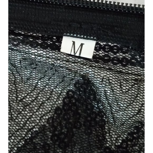 Geometric Deep Plunge V-Neck Sheer Split Bodycon Sequin Party Club Dress Sz M - Picture 8 of 9